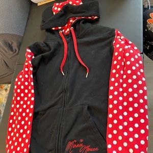 Women’s Disney Minnie Mouse Hoodie Coat with Ears and Bow, Size Large